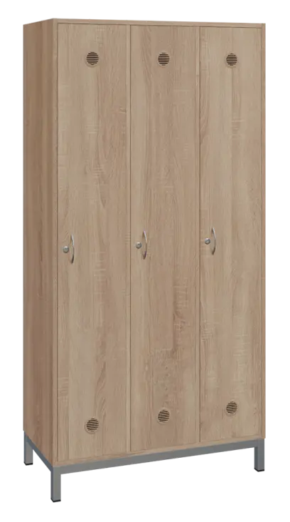 SSLN - 180 - 90 šatní skříň 3-dvéřová, 1800x900x400 mm, kovové nohy, dub bardolino